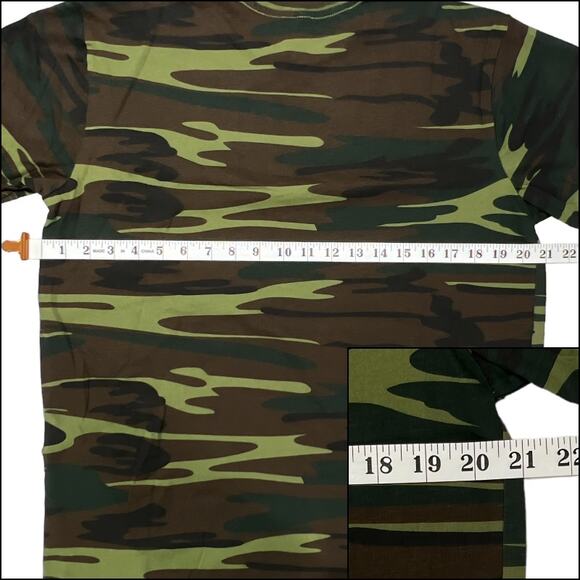 Code Five Crew Neck T-Shirt Top Adult  Medium Green Woodland Camouflage Short Sl - Picture 8 of 10